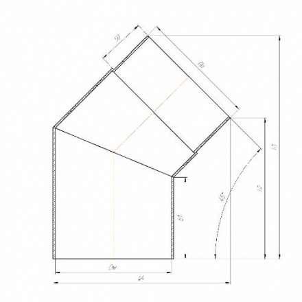 Отвод 45° КПД ЧЕРНЫЙ в Слониме