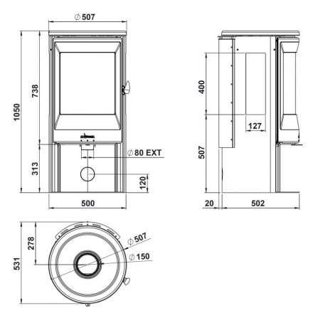 Купить Печь-камин Invicta Poele Neosen Etanche в интерьере чугунная в Слониме в Слониме