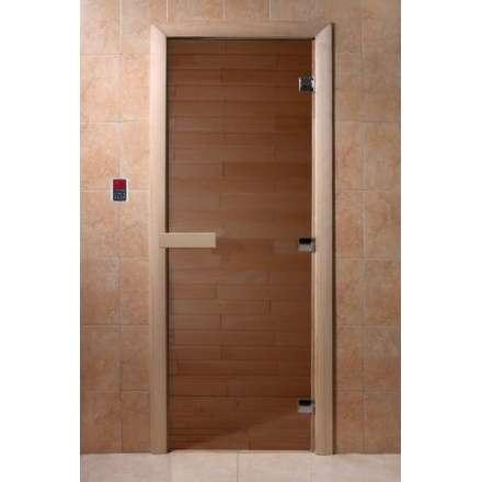 Дверь для бани Doorwood Теплый день 1700x700 (стекло 8 мм, 3 петли) в Слониме