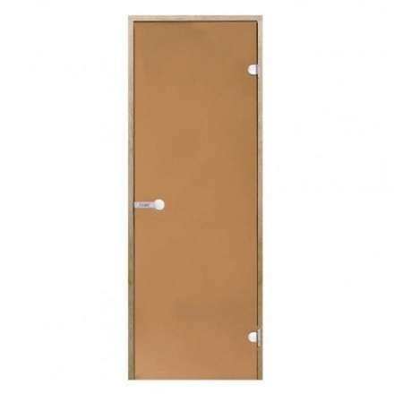 Дверь для бани стеклянная Harvia 8/21 коробка ольха, бронза в Слониме