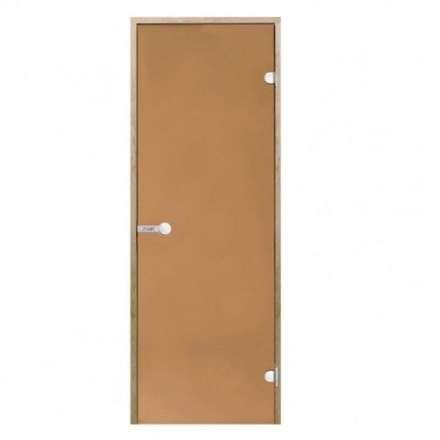 Дверь для бани стеклянная Harvia 7/19 коробка ольха, бронза в Слониме