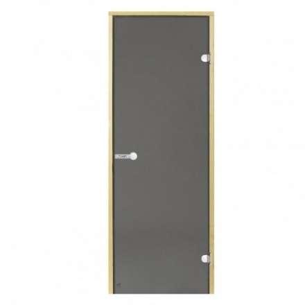 Дверь для бани стеклянная Harvia 7/19 коробка сосна, серая в Слониме