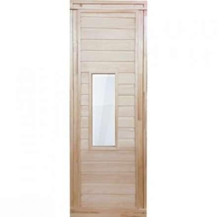 Дверь для бани деревянная 1700х700мм со стеклом купить в Слониме