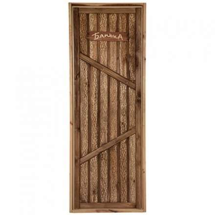 Дверь для бани глухая искусственно состарена 1900х700мм в Слониме