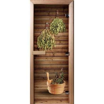 Дверь для сауны Doorwood с фотопечатью A004 1900x700 в Слониме