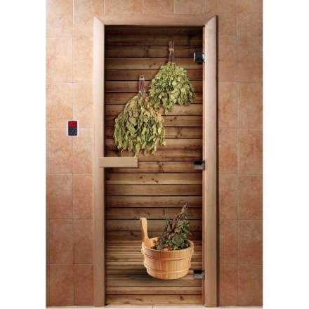 Дверь для сауны Doorwood с фотопечатью A004 1900x700 в Слониме