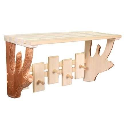 Полка-вешалка 5 крючков резная в Слониме