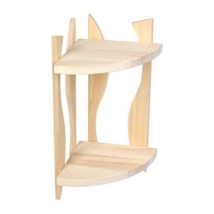 Полка угловая фигурная двухярусная 25х25х50 см из лиственных пород купить в Слониме
