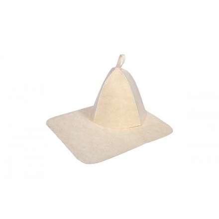 Набор из двух предметов (Шапка, коврик) белый 41217 в Слониме