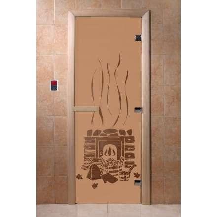 Дверь для бани Doorwood Бронза матовая 2000x800 (стекло 10 мм, 3 петли) в Слониме