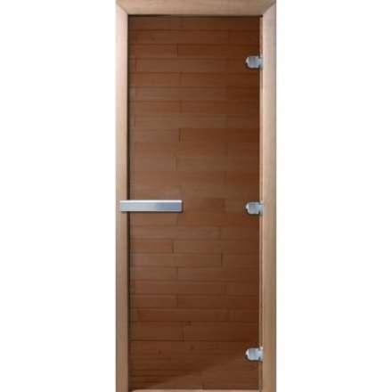 Дверь для бани Doorwood Теплый день 2000x800 алюмин. ручка (стекло 8 мм, 3 петли) в Слониме