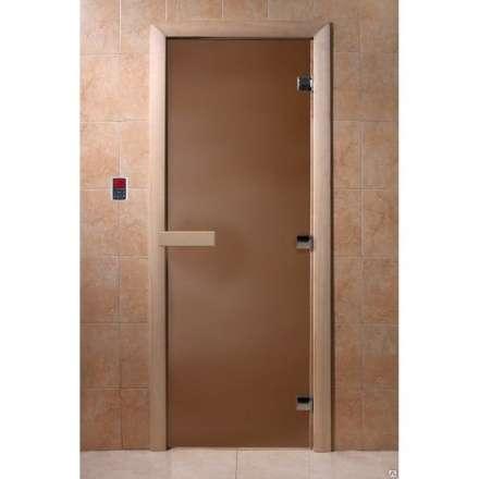 Дверь для бани Doorwood Теплая ночь 2100x800 (стекло 8 мм, 3 петли) в Слониме