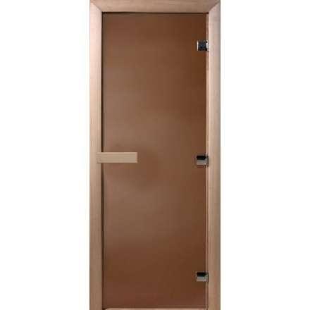 Дверь для бани Doorwood Теплая ночь 1900x600 мм (коробка листва, стекло 8 мм, 3 петли) купить в Слониме