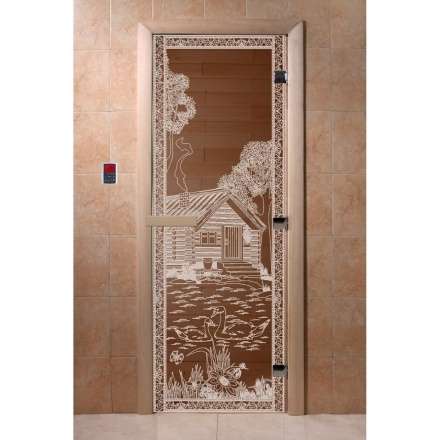 Дверь для бани Doorwood Бронза 2000x800 (стекло 10 мм, 3 петли) в Слониме
