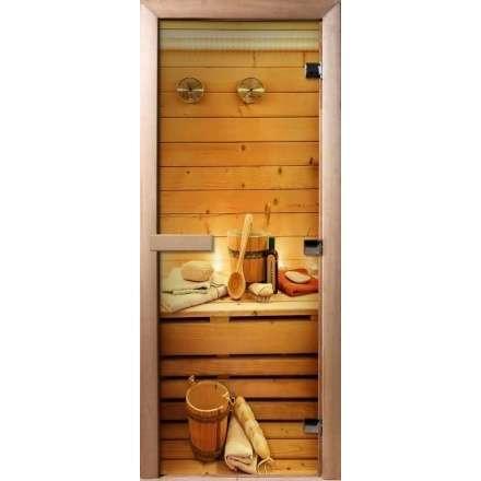 Дверь для сауны Doorwood с фотопечатью A033 1900x700 в Слониме