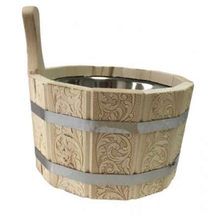 Ушат шайка 3л с нержавеющей вставкой (ЛТ-10) с тиснением Цветы купить в Слониме