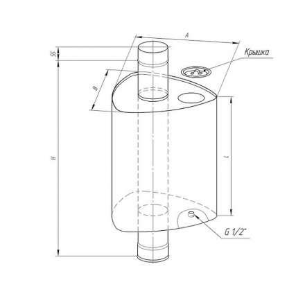 Бак Ferrum Комфорт треугольный на трубе 67 л в Слониме