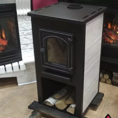 Недорогая печь-камин со стеклом ЭТНА (ДТ-4С) ? 115 мм для дома и дачи Амазонка бай фото в Слониме