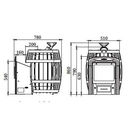 Печь для бани Термофор Саяны II Carbon Витра ЗК в Слониме