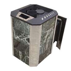 Печь Пегас 16 панорама в камне змеевик в Слониме