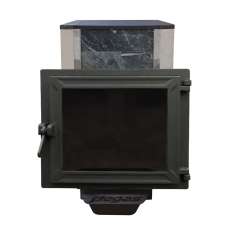 Печь Пегас 16 панорама в камне змеевик в Слониме