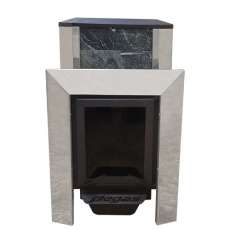 Печь Пегас 16 нерж со стеклом в камне змеевик в Слониме