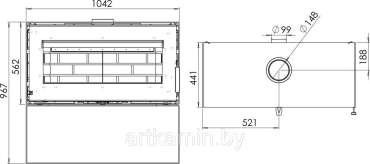 Печь-камин Мета-Бел АОТ 10.0-05 Монблан в Слониме