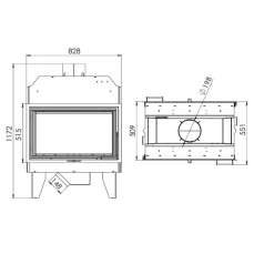 Топка каминная Мета-Бел ТКТ 10.0-05 (в модификации Аврора С2) в Слониме