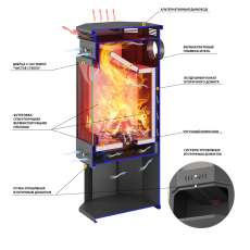 Печь-Камин ASTON 11кВт (180 м3) угловой в Слониме