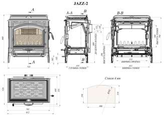 Печь-камин FireWay Jazz II на дровах в Слониме