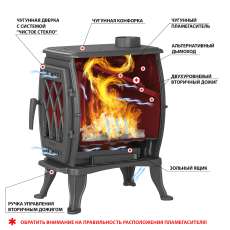 Печь-камин Везувий ВХ-09 Антрацит в Слониме