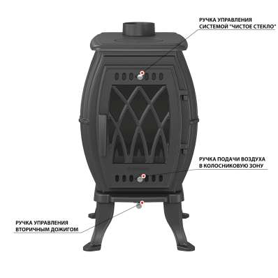 Печь-камин Везувий ВХ-09 Антрацит в Слониме