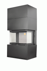 Камин Родос 800 ЧЕРНЫЙ шамот белый в Слониме