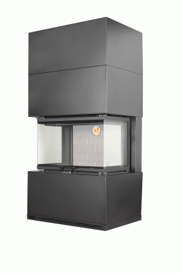 Камин Родос 800 ЧЕРНЫЙ шамот белый в Слониме