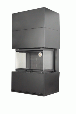 Камин Родос 800 ЧЕРНЫЙ шамот черный в Слониме