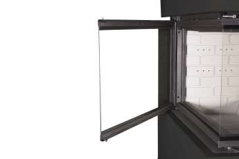 Камин Родос 900 ЧЕРНЫЙ, шамот белый в Слониме