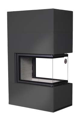 Камин Родос 900 ЧЕРНЫЙ, шамот белый в Слониме