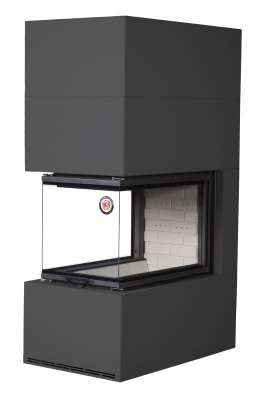 Камин Родос 900 ЧЕРНЫЙ, шамот белый в Слониме