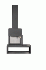 Камин МАДРИД на дровнике Гигант слева черный\белый шамот в Слониме