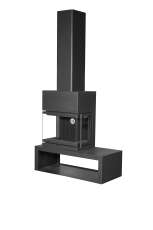 Камин МАДРИД на дровнике Гигант слева черный\белый шамот в Слониме