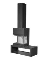 Камин МАДРИД на дровнике Гигант слева черный\белый шамот в Слониме