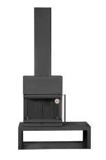 Камин МАДРИД на дровнике Гигант слева черный\белый шамот в Слониме