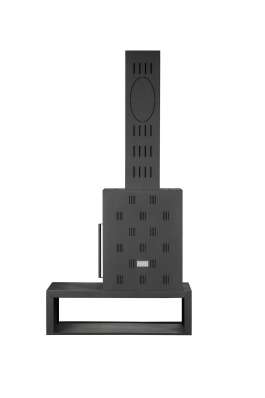 Камин МАДРИД на дровнике Гигант слева черный\белый шамот в Слониме