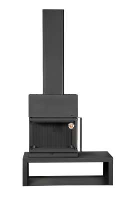 Камин МАДРИД на дровнике Гигант слева черный\белый шамот в Слониме