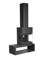 Камин МАДРИД на дровнике Гигант справа черный\белый шамот в Слониме