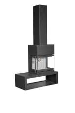 Камин МАДРИД на дровнике Гигант справа черный\белый шамот в Слониме