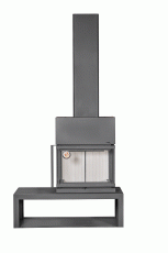 Камин МАДРИД на дровнике Гигант справа черный\белый шамот в Слониме