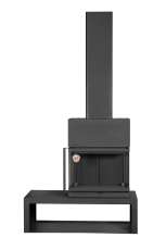 Камин МАДРИД на дровнике Гигант справа черный\белый шамот в Слониме