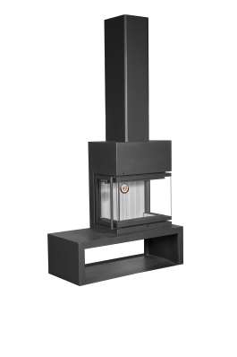 Камин МАДРИД на дровнике Гигант справа черный\белый шамот в Слониме