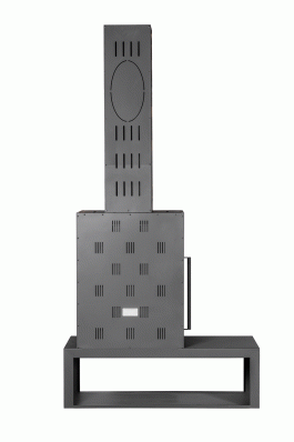 Камин МАДРИД на дровнике Гигант справа черный\белый шамот в Слониме